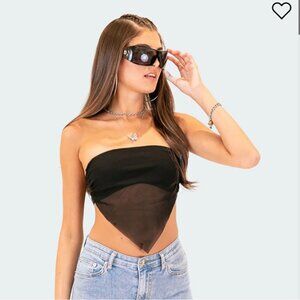 Strapless Mesh Triangle Top - Edikted